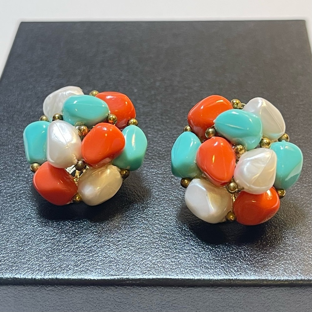 Vintage Colorful Beaded Earrings
